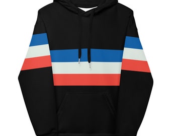 TROIS | Bluza z kapturem unisex z blokami kolorów | Wnętrze z polaru w stylu uniwersyteckim