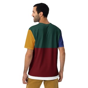 RYCH | Color Block Tee | Red Green Mustard Navy Cut and Sew Style | Trendy Streetwear