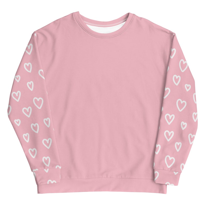 LOVED | Color Block Baby Pink Unisex Sweatshirt | Cut and Sew Style | Cute Sweaters | Pastel Neutral Outerwear