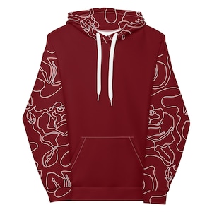 ROSES | Color Block Burgundy Unisex Hoodie