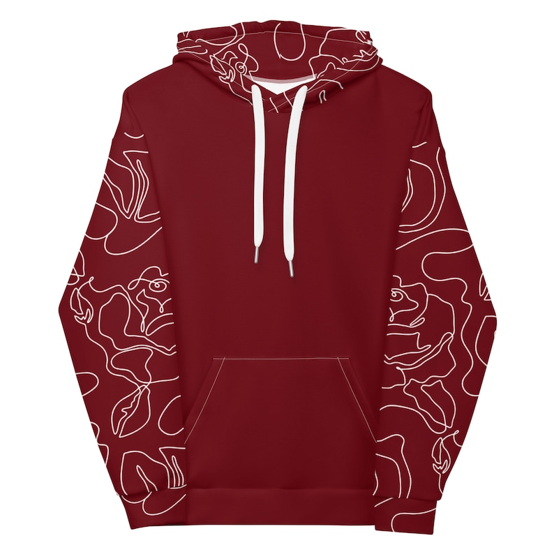 ROSES | Color Block Burgundy Unisex Hoodie