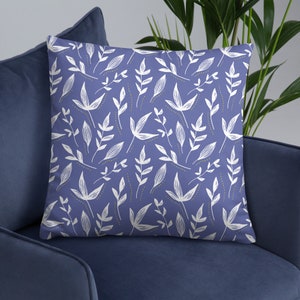 Periwinkle Floral Accent Pillow - Two-Toned Throw Pillow 22×22