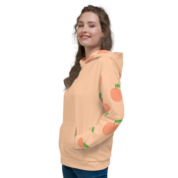 PEACHY Color Block Peach Unisex Hoodie Cut and Sew Style Soft Brushed Fleece Inner Pastel Hoodie Peach Colored Hoodie Etsy UK