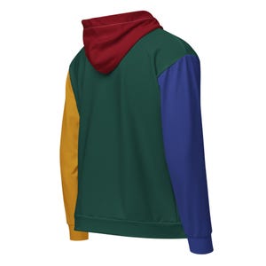 RYCH | Color Block Zip Hoodie| Unisex Red Green Yellow Blue Cut and Sew Style | Soft Brushed Fleece Inner