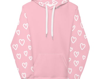 LOVED | Valentine's Day | Color Block Baby Pink Unisex Hoodie | Cut and Sew Style