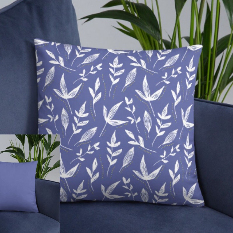 Periwinkle Floral Accent Pillow