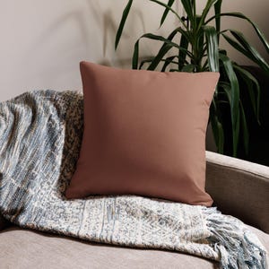 Two-Toned Mocha Mousse Premium Accent Pillow - Inspired by 2025 Color of the Year Mocha Mousse - Soft Brown Throw Pillow