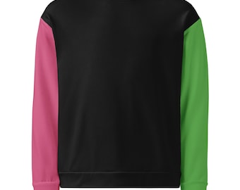 Felpa color block ispirata a Wicked / Pullover rosa e verde