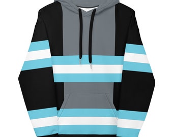 TOKYO BLU / Sudadera con capucha manga / Corte y costura unisex / Sudadera con capucha de bloque de color azul y blanco / Sudadera con capucha para fanáticos del anime / Sudadera con capucha Cosplay