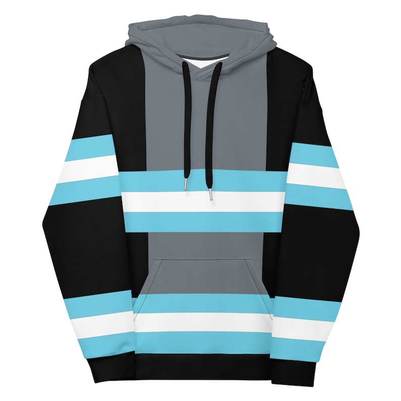 TOKYO BRIGADE | Manga Hoodie | Unisex Cut and Sew | Blue and White Color Block Hoodie | Anime Fans Hoodie | Cosplay Hoodie
