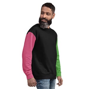WICKED | Color Block Sweatshirt Pink and Green | Cut and Sew Sweatshirt | Gifts for Wicked Fans