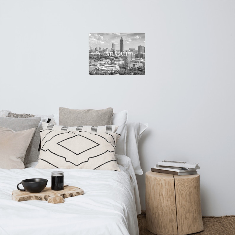 Atlanta City Skyline Poster - Black and White Georgia Wall Art image 9