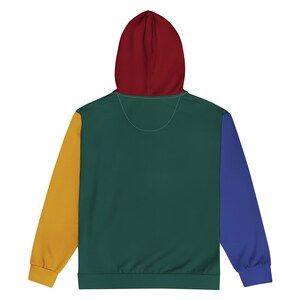 RYCH | Color Block Zip Hoodie| Unisex Red Green Yellow Blue Cut and Sew Style | Soft Brushed Fleece Inner