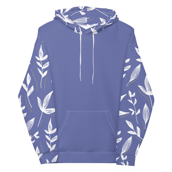 VERY PERIWINKLE Color Block Hoodie Unisex Relaxed Fit Cut and Sew