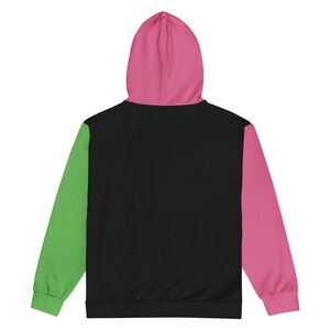 WICKED | Color Block Zip Up Hoodie Pink and Green | Cut and Sew Sweatshirt | Gifts for Wicked Fans