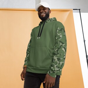 CAMO | Color Block Camo Hoodie | Recycled Polyester Fleece Unisex Hoodie image 2