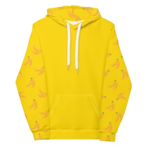 BANANAS | Yellow Color Block Print Unisex Hoodie