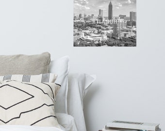 Atlanta City Skyline Poster - Black and White Georgia Wall Art