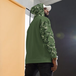 CAMO | Color Block Camo Hoodie | Recycled Polyester Fleece Unisex Hoodie image 4