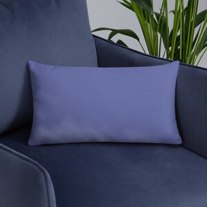 Periwinkle Floral Accent Pillow - Two-Toned Throw Pillow image 4