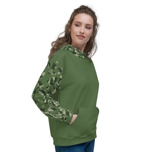 CAMO | Color Block Camo Hoodie | Recycled Polyester Fleece Unisex Hoodie image 7