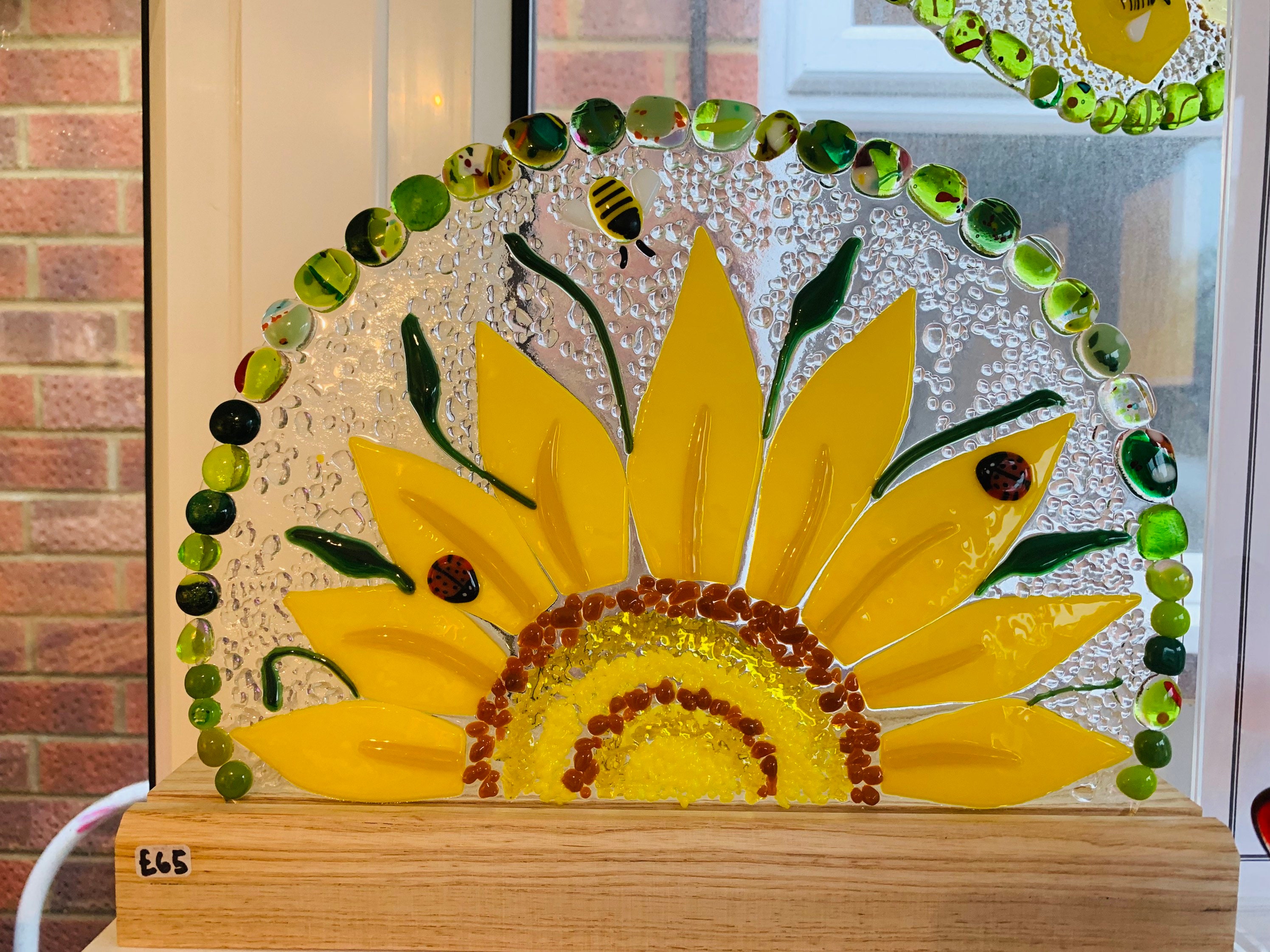 Hand made fused glass sunflower Etsy