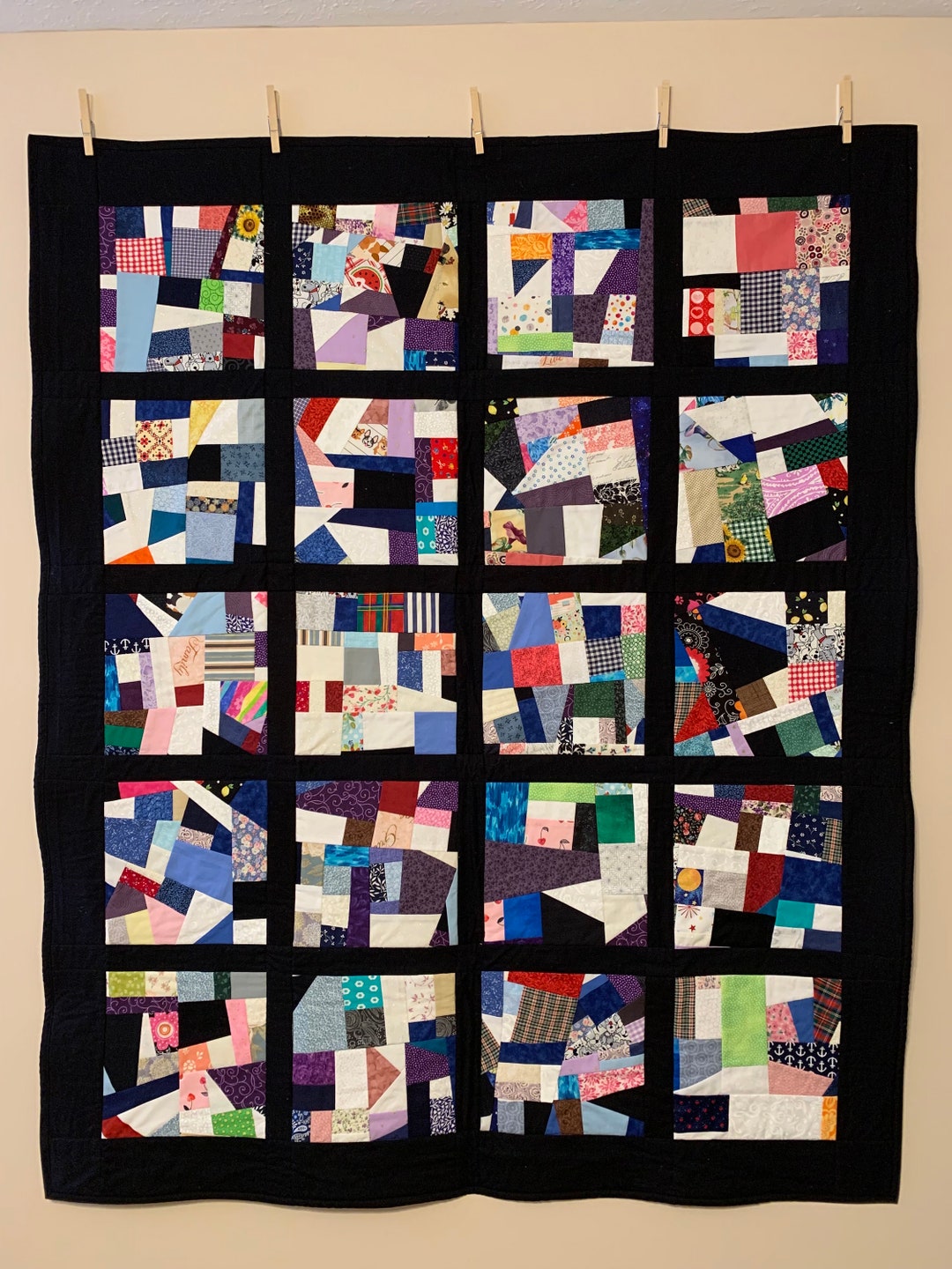 Super Scrappy Throw Quilt - Etsy