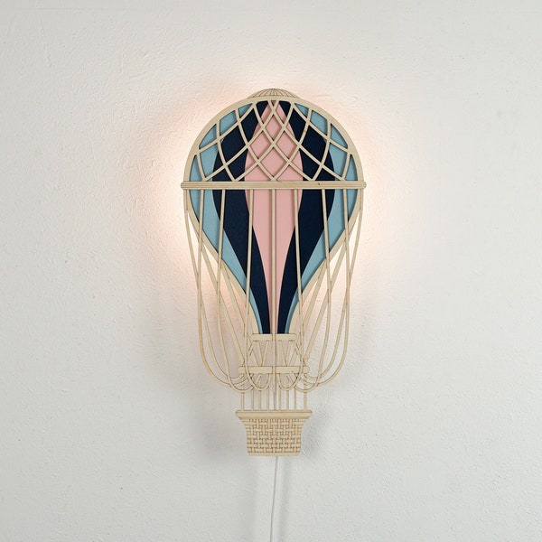 Balloon wall lamp for Kids, Plug in Night Light, colorful Bedside lamp, Retro Baby Shower Gift.