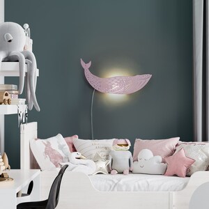 Pépinière océanique Veilleuse bleu sarcelle. Lampe décorative côtière pour chambre d'enfant. image 7