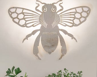 Honey Bee Wall Light: Plug-in Sconce with for a Cute Cottagecore Bedroom Decor!