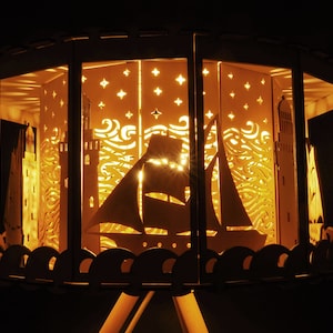 Lampe nautique, lampe tournante. Veilleuse pour chambre d&#39;enfant ou de chambre d&#39;enfant. Lampe à poser - Décoration parfaite pour la maison du lac