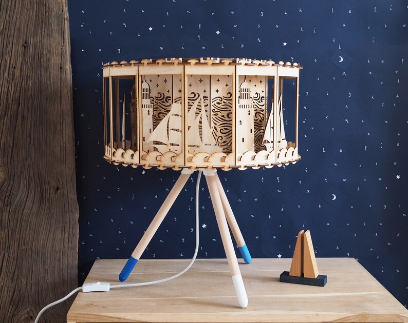 Vintage Circus Table Lamp. Kids Night Light Boho Nursery Etsy