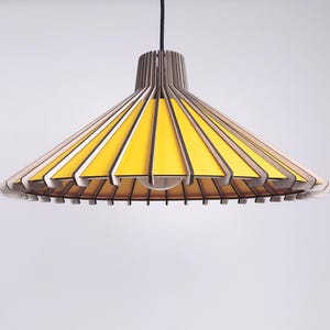 Yellow Pendant Light, 50 cm | 19.5 inch, Kitchen Ceiling Lamp, Kitchen Island Hanging lampshade. Shades of Orange and Brown.