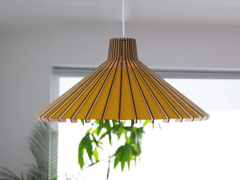 Blue Pendant lamp: Dining room lampshade in mid century modern style. Hanging lamp, perfect kitchen island lighting. curry