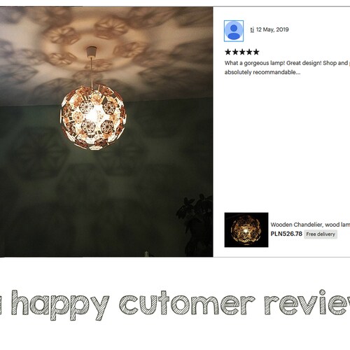 Boho decor, pendant light. Wood lamp, chandelier lighting. Perfect Christmas gift shops or anniversary gift.