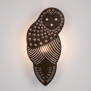 Owl lamp: Boho Wall Sconces, Woodland nursery light.