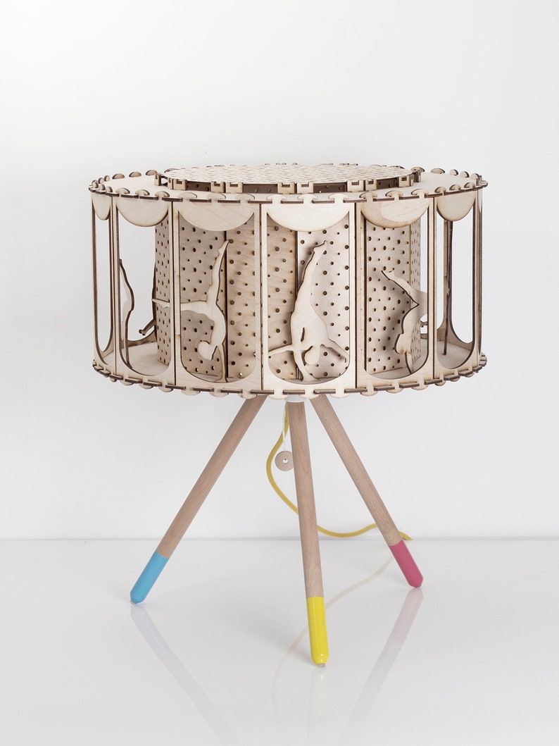 Vintage Circus Table Lamp. Kids Night Light Boho Nursery Etsy