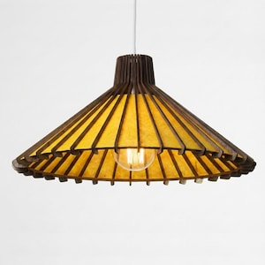 Yellow Pendant Light, 50 cm | 19.5 inch, living room light fixture in Mid-Century style.