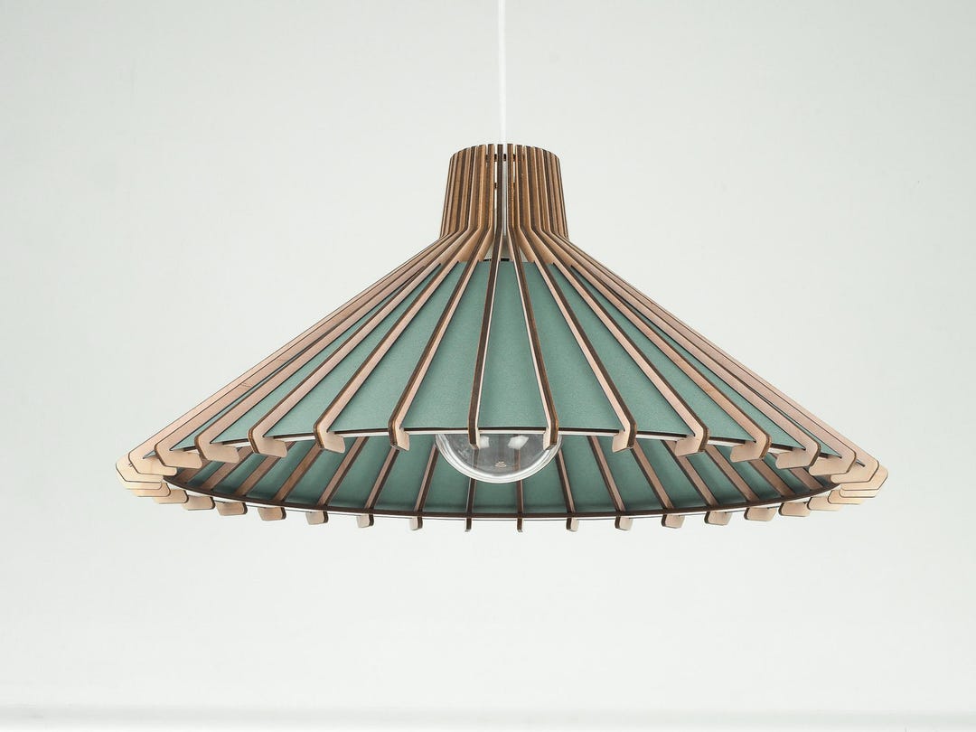 Green Pendant Lamp Shade, Kitchen Island Lighting, 50 Cm Diameter, E26 ...