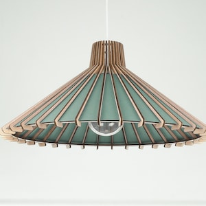 Abat-jour vert, éclairage pour îlot de cuisine, 50 cm de diamètre, abat-jour E26/E27, plafonnier, style Mid-Century.