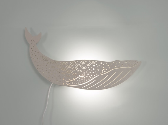 Wooden sale whale lamp