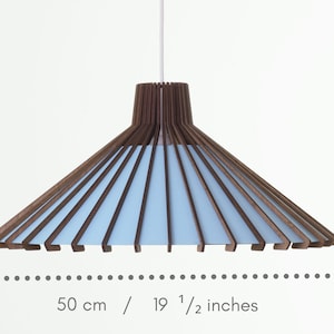 Blue Pendant lamp: Dining room lampshade in mid century modern style. Hanging lamp, perfect kitchen island lighting. image 4