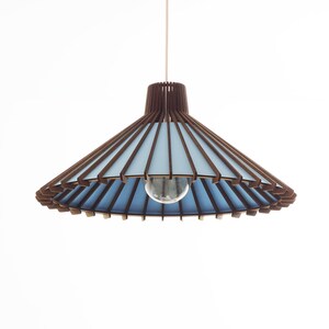 Blue Pendant lamp: Dining room lampshade in mid century modern style. Hanging lamp, perfect kitchen island lighting. image 10
