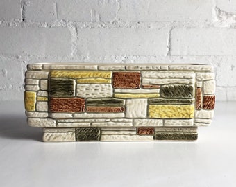 Vintage Mid Century Ceramic SylvaC Planter, Brick Design, No.3638 — 1960s