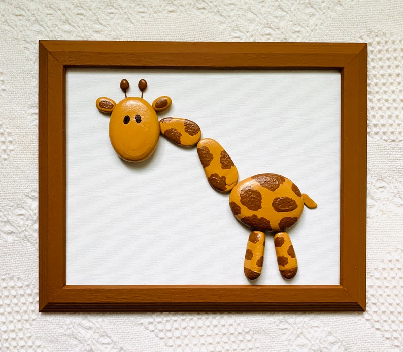 Nursery wall art giraffe decor giraffe pebble art giraffe Etsy