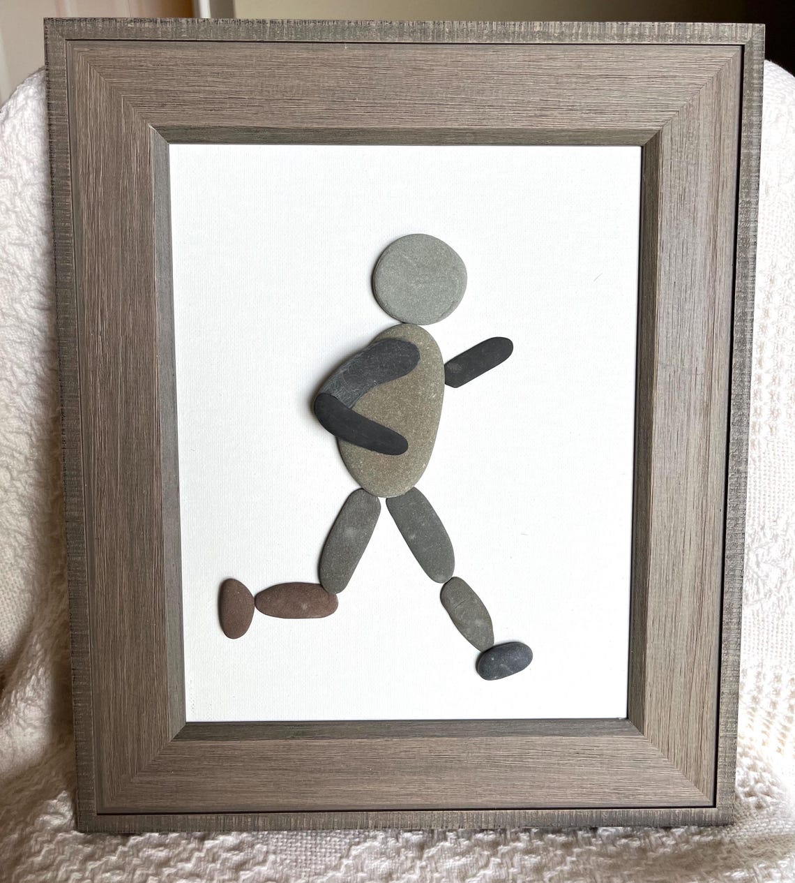 Running Inspired Object Runner Wall Art, Jogging Decor, Athlete Gift, Pebble Art Runner, Stone ...
