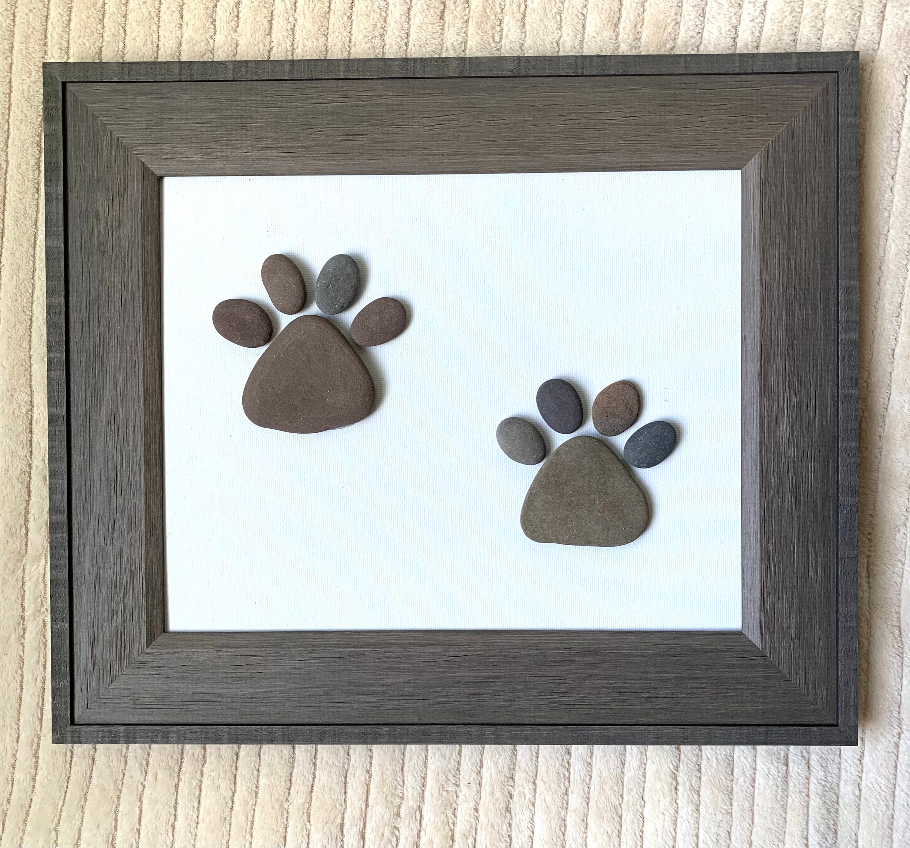 Pebble Art Dog Paw Prints Dog Print Wall Art Dog Print Etsy
