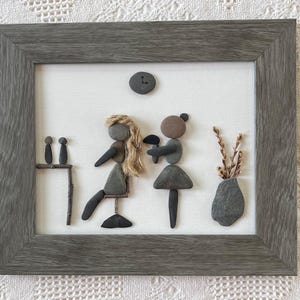 Hair stylist pebble art, hair stylist wall decor, hair stylist wall art, hair stylist unique gift, hair salon decor, hair salon wall art