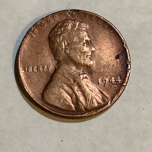 1944 Wheat Penny. No Mint Mark. DDO