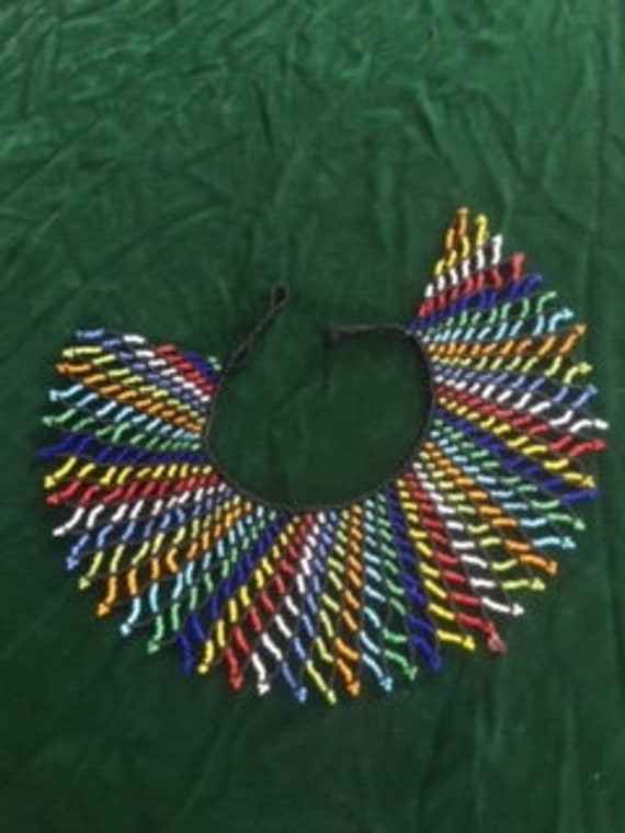 Zulu beaded necklace from South Africa - image 3